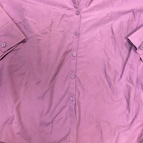 Worthington Stretch Purple Button down top sz. 14 - Picture 4 of 4